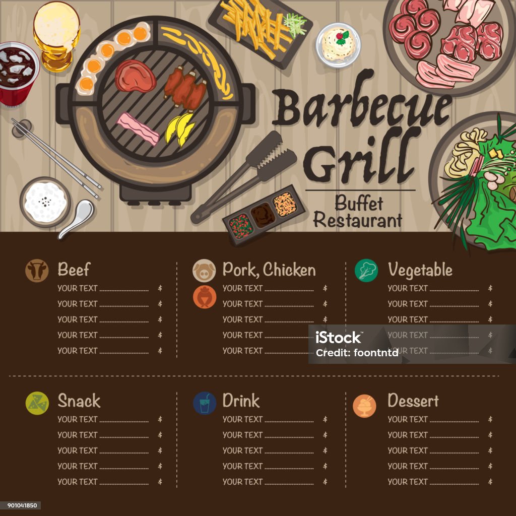 Barbecue Menu Design Graphics Menu Barbecue Grill Restaurant Template Design Graphic Objects Stock ...