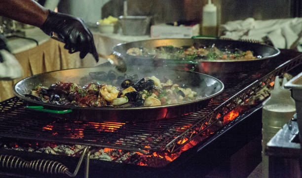 istock Seafood paella with shrimp, scallops, lobster 901041978