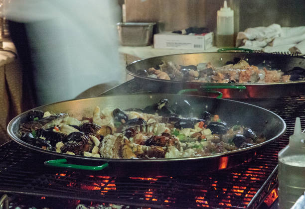istock Seafood paella with shrimp, scallops, lobster 901042012