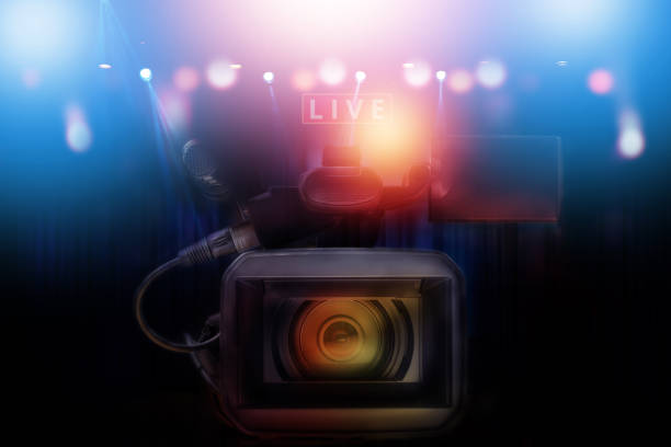 the movie camera shoots on the set close up