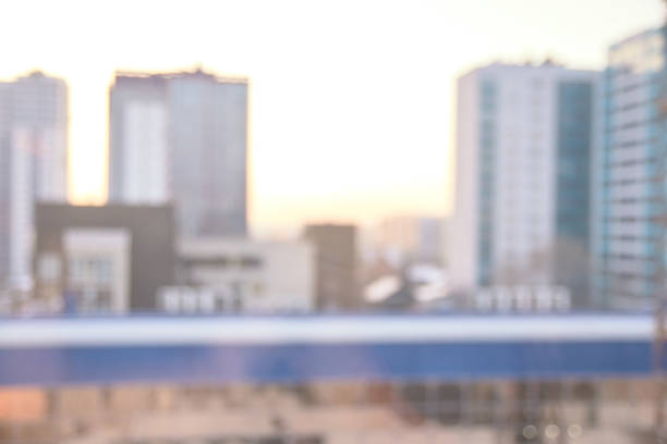 istock Blurred background. Cold color. High buildings 901063540
