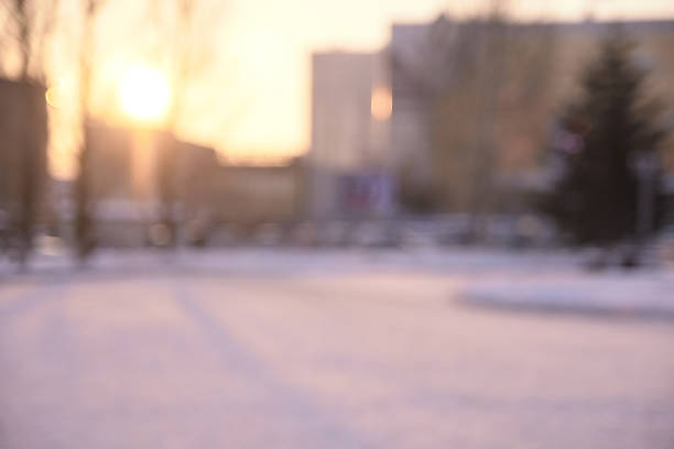 istock Blurred background. Winter sunset. White snow 901063558