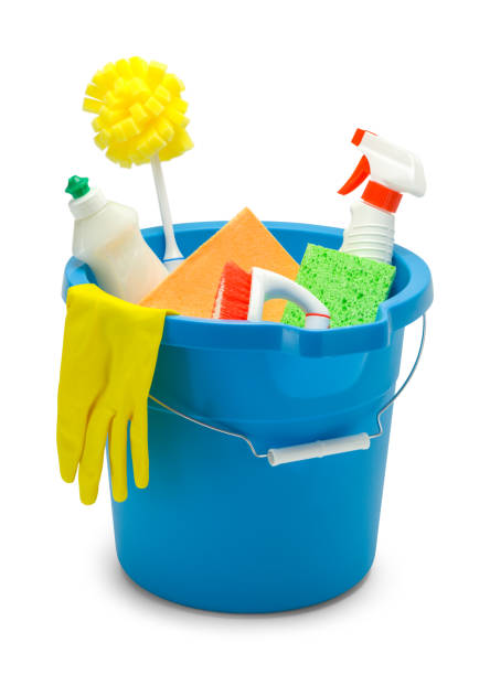 Cleaning Bucket Stock Photo - Download Image Now - White Background,  Cleaning, Housework - iStock