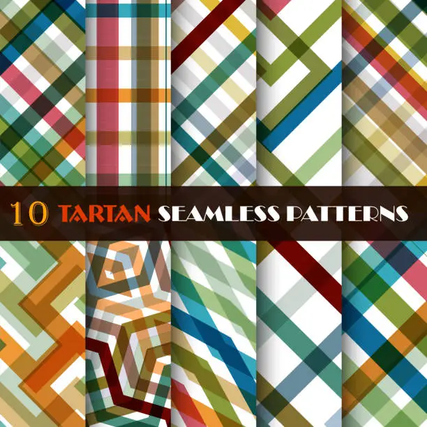 Vector illustration of Tartan Seamless Pattern Collection