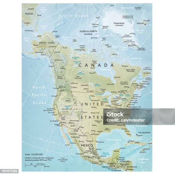 North America Map Stock Illustration - Download Image Now - Map, North America, USA