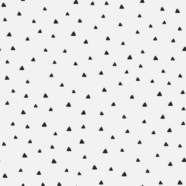 Repeating triangles drawn by hand. Geometric seamless pattern. vector art illustration