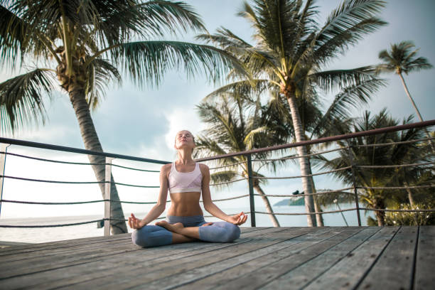 istock Yoga on the pier 901083422