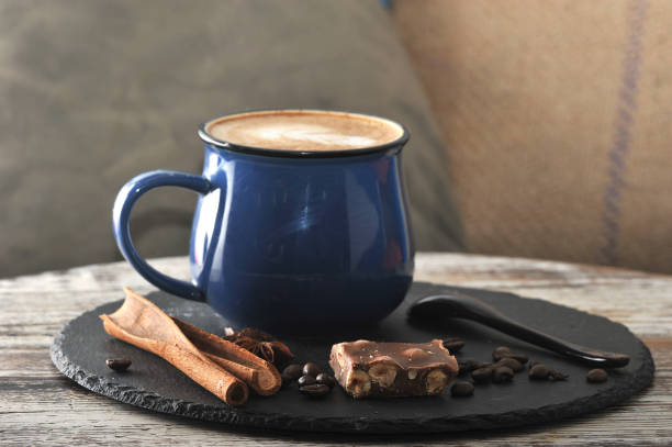 istock cappuccino in a mug with milk foam and cinnamon and chocolate 901093216