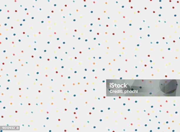 Polka Dots Colorful Pattern On White Background And Texture Stock Illustration - Download Image Now