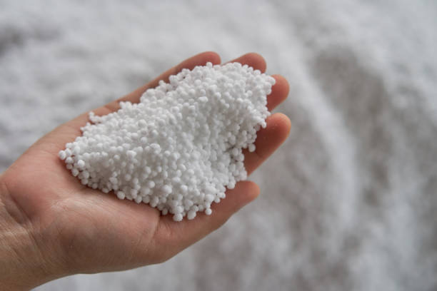 istock urea fertilizer in lady hand. 901096586