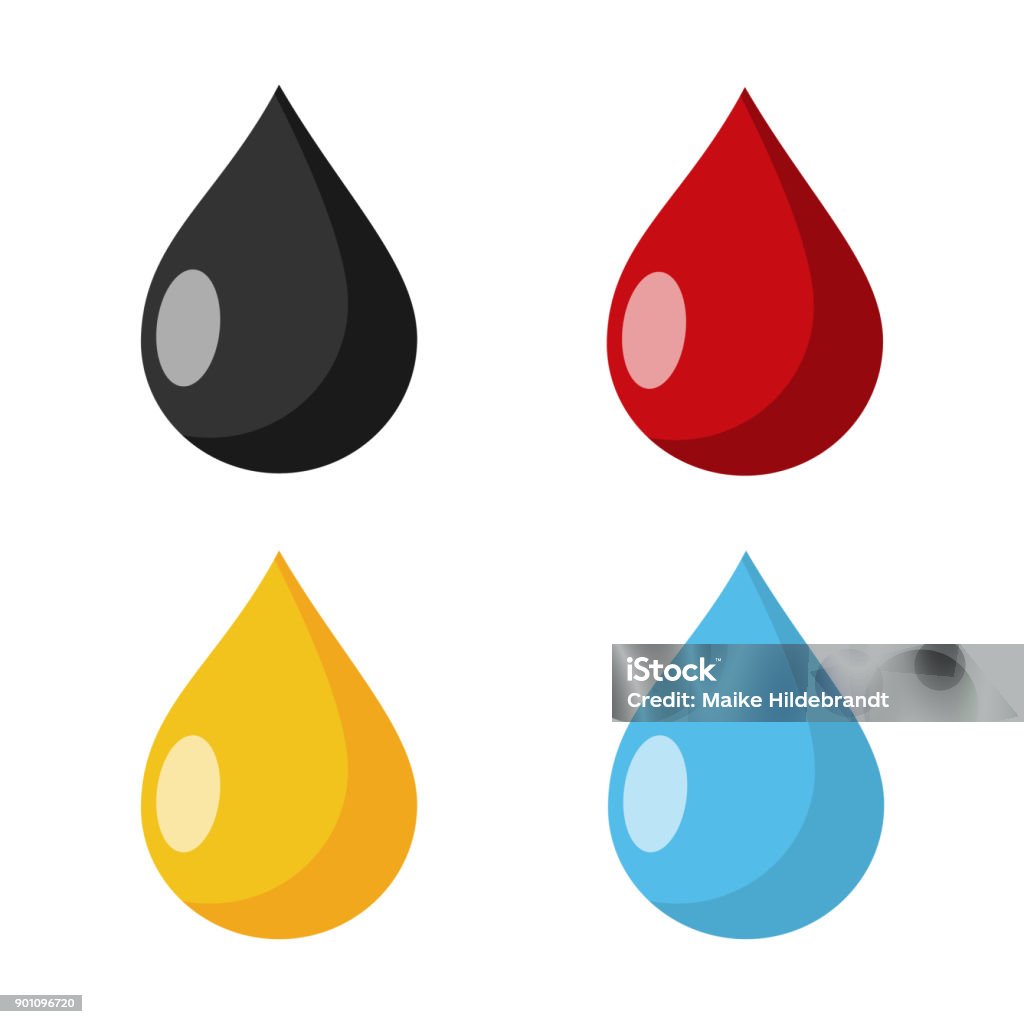 multi colored Drops Flat Design multi colored Drops Icon Drop stock vector