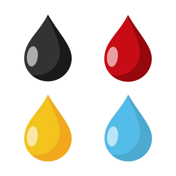 multi colored Drops Flat Design multi colored Drops Icon blood illustrations stock illustrations