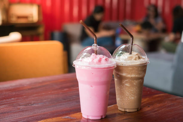 Pink milk and Chocolate milk frappe