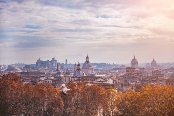 panorama rzymu - rome italy city cupola zdjęcia i obrazy z banku zdjęć