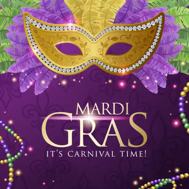 Vector illustration of Mardi Gras Carnival Time