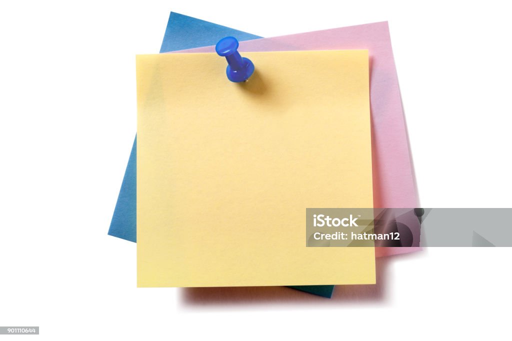 Untidy Notes Untidy Stack Various Different Colors Sticky Post Notes Pinned Isolated ...