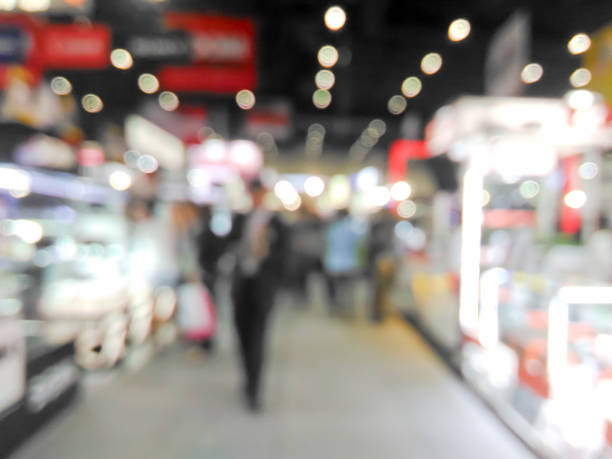 istock Blurred fair trade and people with colorful bokeh 901124524
