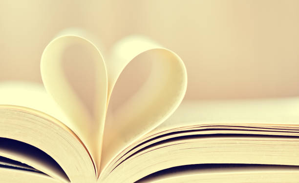 istock Composition of love with open book heart 901130622