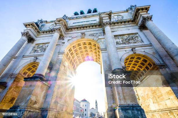 Siegestor In Munich Stock Photo - Download Image Now - Munich, Germany, International Landmark