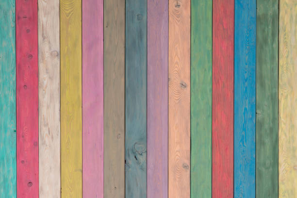 istock wall of a shed of colored boards, multi-colored wooden rustic floor 901141036