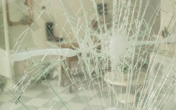 istock Damaged door, window after a burglary 901141046