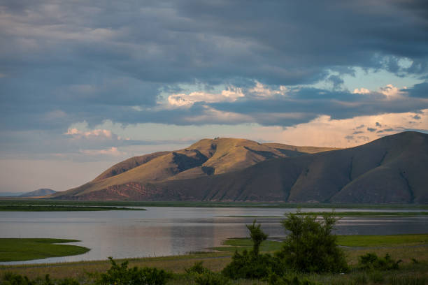 istock river Enisey at sunset summer 901146362