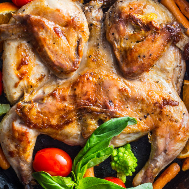 chicken on a plate top view