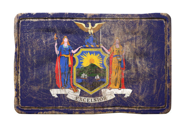 istock Old New York State flag 901156772