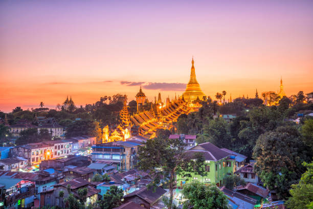 istock Yangon skyline with Shwedagon Pagoda  in Myanmar 901162748