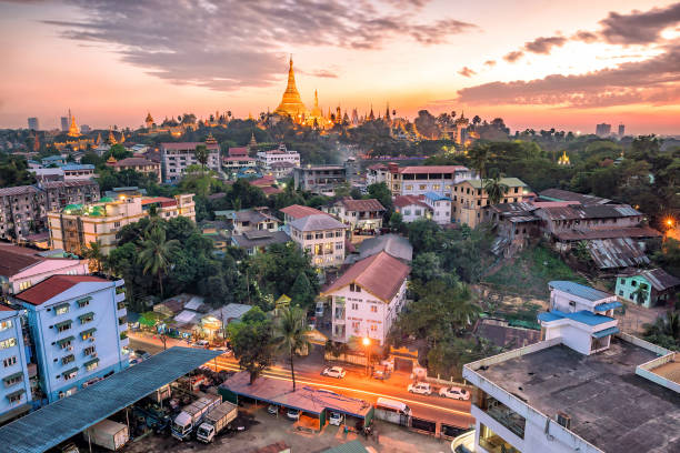 istock Yangon skyline with Shwedagon Pagoda  in Myanmar 901162756