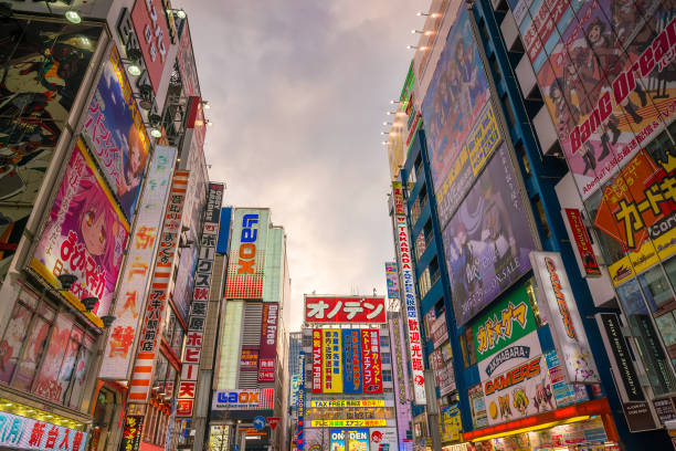 istock Neon signs and billboard advertisements in  Akihabara 901163306