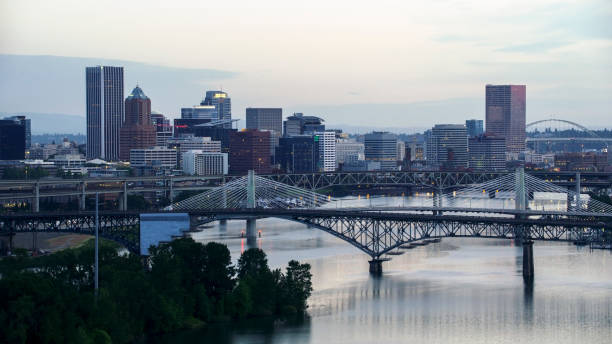 istock Aerial approaching the Tilikum Crossing on Willamette River in Portland 901169486