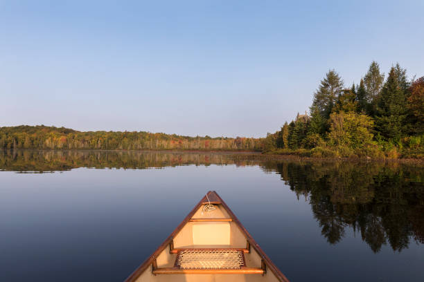 istock Canoe bow on a lake in late summer 901174044