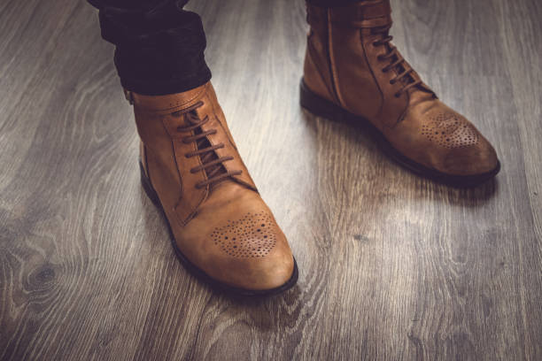 istock Men's classic brown shoes. 901178362