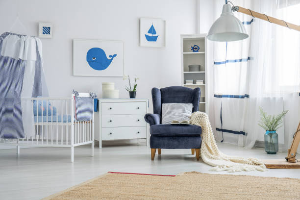 istock Marine style baby's bedroom 901179404