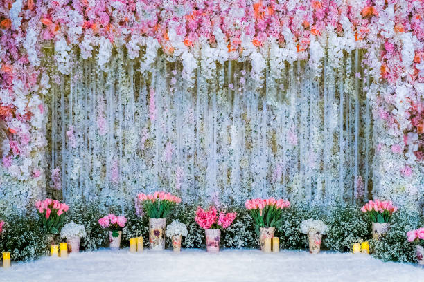 istock Beautiful flowers background for wedding scene 901182474