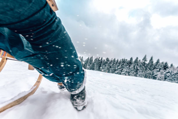 istock going downhill on wooden sleigh in thuringian forest 901186060