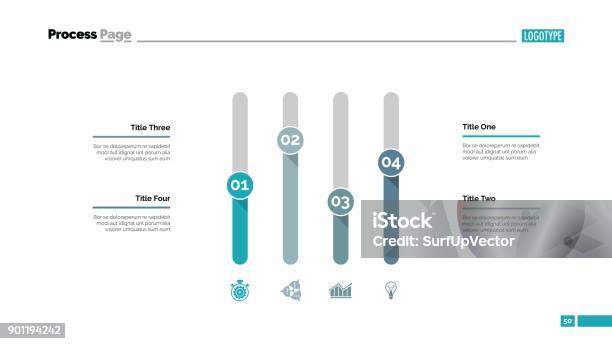 Four Columns Chart Slide Template Stock Illustration - Download Image ...