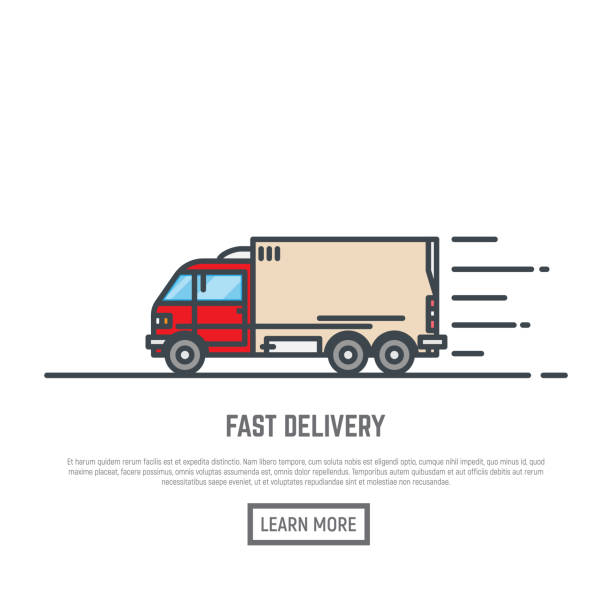 ilustrações de stock, clip art, desenhos animados e ícones de fast delivery van - truck moving van white backgrounds