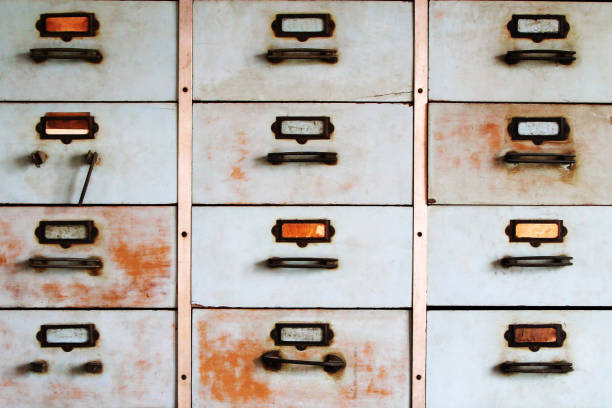 istock Old metal cabinet with drawers blue color with rusty. 901199626