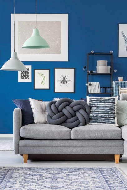 istock Close-up of gray couch 901201924