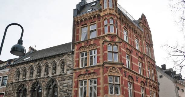istock German buildings with different color, shape and size 901202112