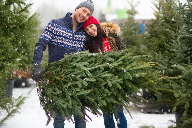 istock Couple buying Christmas tree 901203206