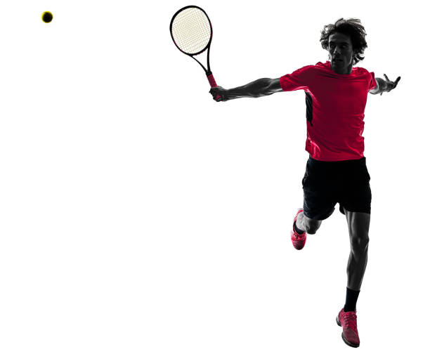 istock tennis player man silhouette isolated white background 901205988