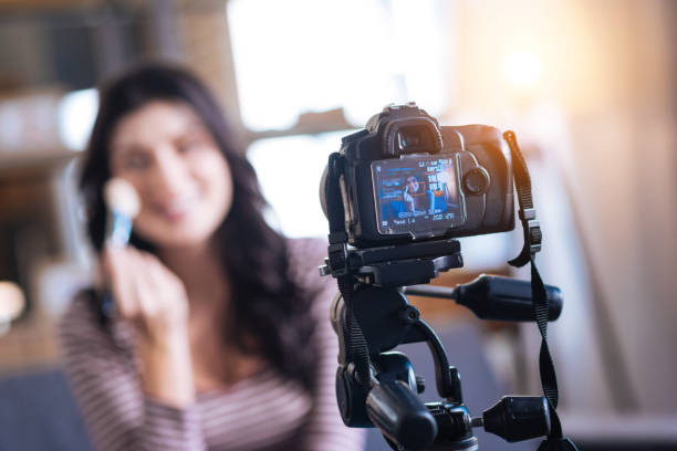 istock Selective focus of camera recording a video 901208784