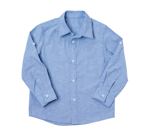 istock Blue boy shirt On white background 901210600