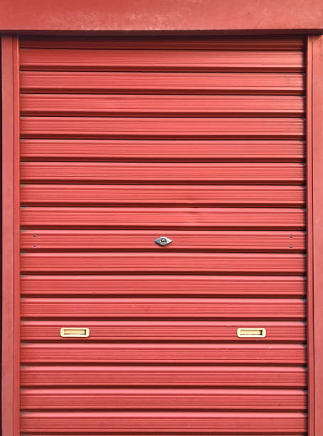 istock Red roll up metal door 901215552