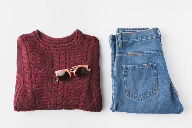 istock trendy knitted sweater and jeans and sunglasses 901219824