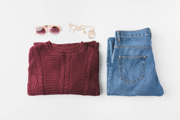 istock knitted sweater and trendy jeans 901220272