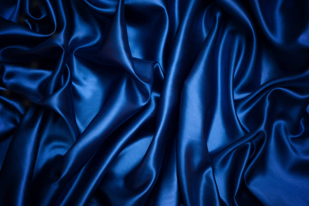 istock Blue fabric background and texture, Grooved of dark blue satin abstract 901220468